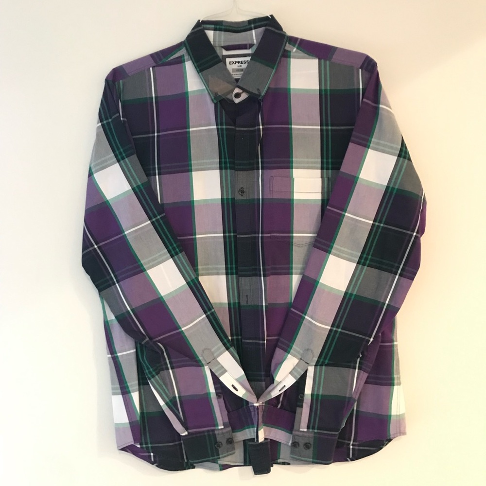 Express fitted button down shirt